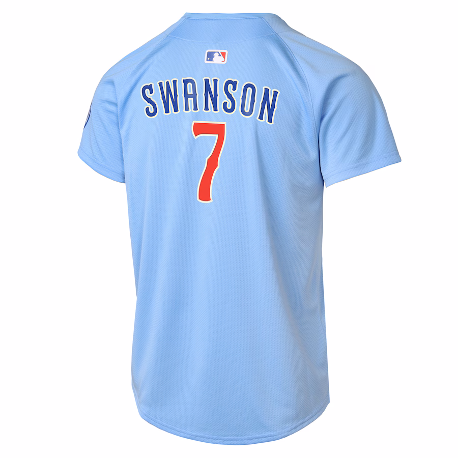 Dansby Swanson Chicago Cubs Nike Youth 2nd Alternate Limited Player Jersey - Baby Blue - myjerseyhub