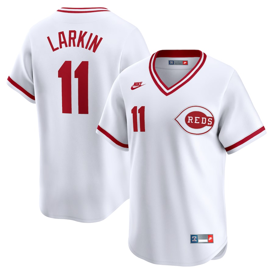 Barry Larkin Cincinnati Reds Nike Throwback Cooperstown Limited Jersey - White - myjerseyhub