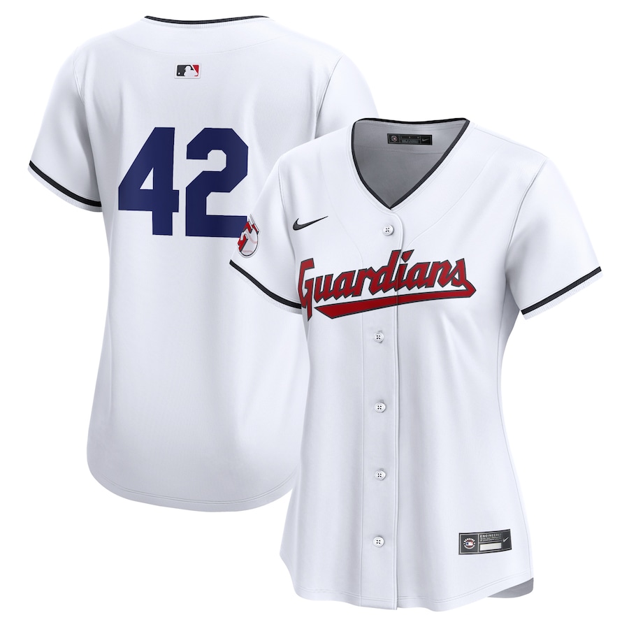 Cleveland Guardians Nike Women's 2024 Jackie Robinson Day Home Limited Jersey – White - myjerseyhub