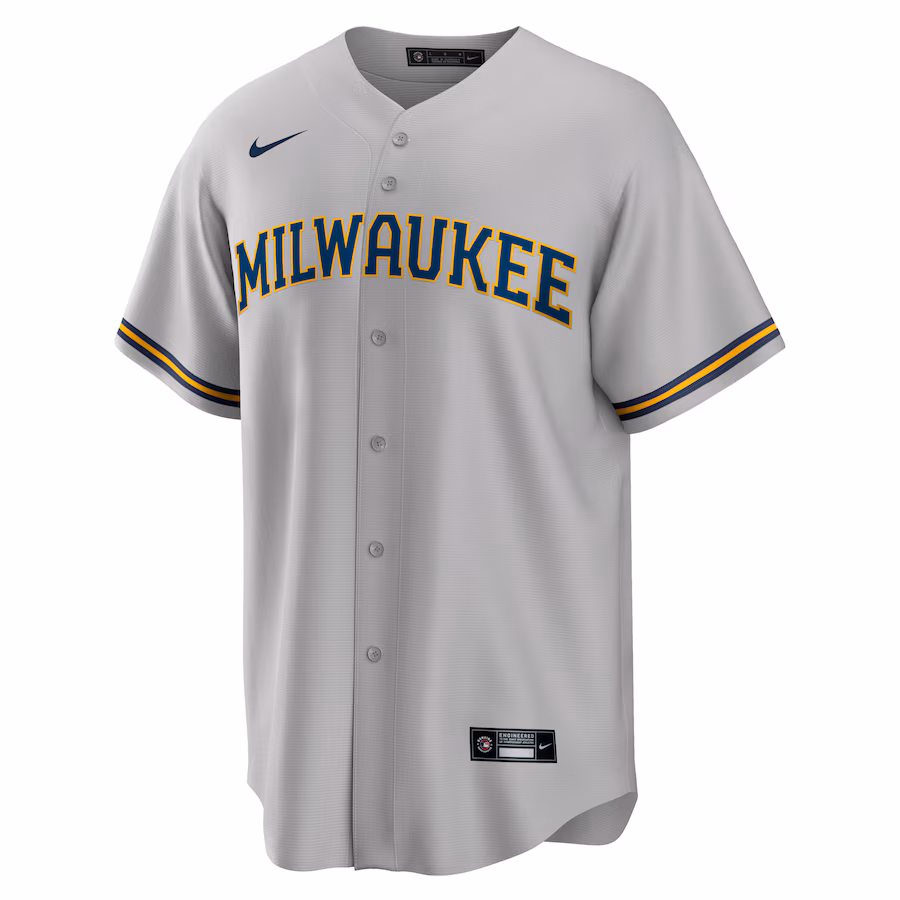 Christian Yelich Milwaukee Brewers Nike Alternate Replica Player Jersey - Gray - myjerseyhub