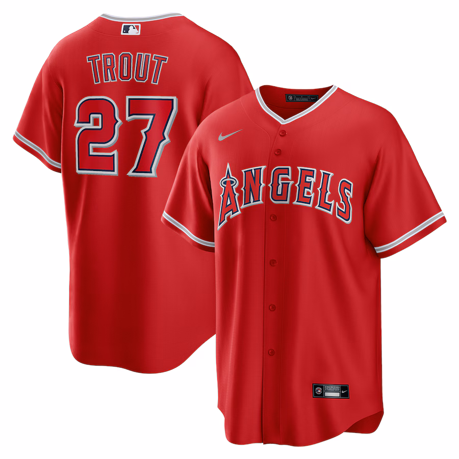 Mike Trout Los Angeles Angels Nike Alternate Replica Player Name Jersey - Red - myjerseyhub