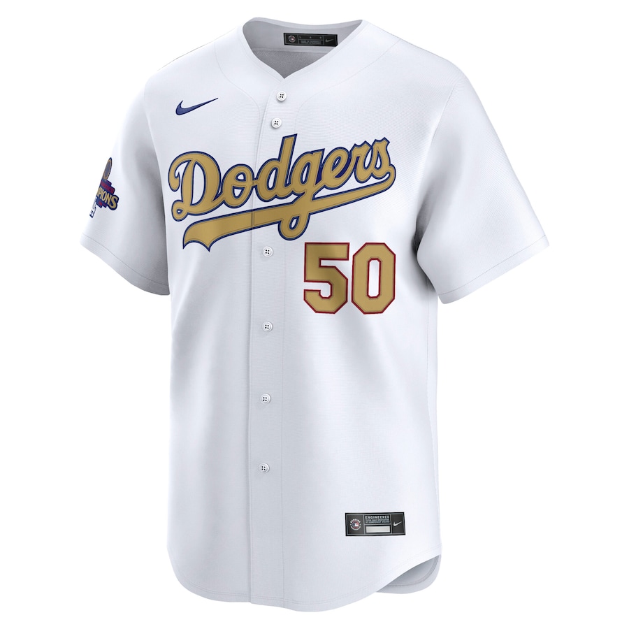 Mookie Betts Los Angeles Dodgers Nike 2025 Gold Collection Limited Jersey – White - myjerseyhub