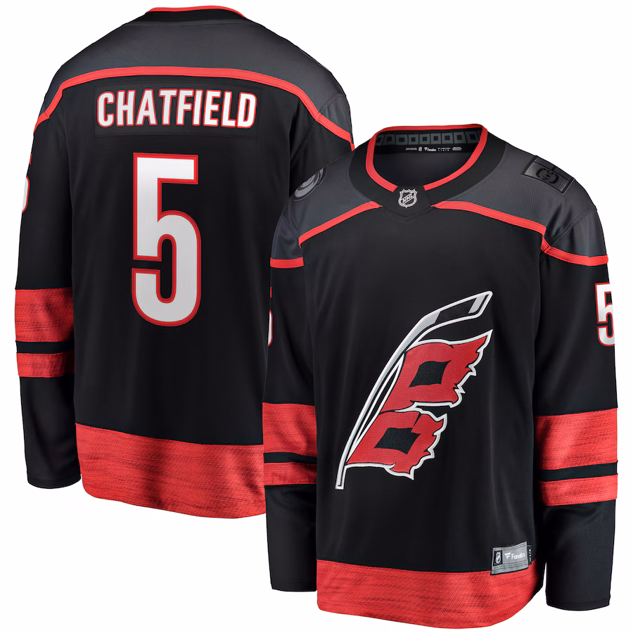 Jalen Chatfield Carolina Hurricanes Fanatics Home Premier Breakaway Player Jersey - Black - myjerseyhub