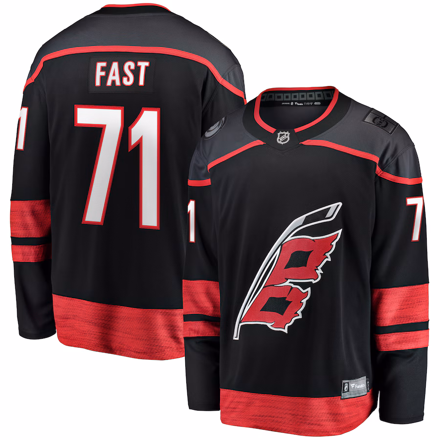 Jesper Fast Carolina Hurricanes Fanatics Home Breakaway Jersey - Black - myjerseyhub