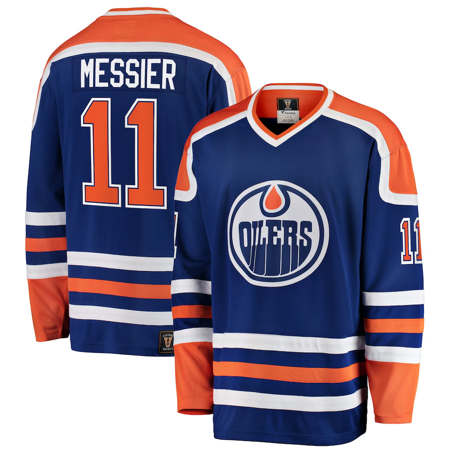 Mark Messier Edmonton Oilers Fanatics Premier Breakaway Retired Player Jersey - Blue - myjerseyhub