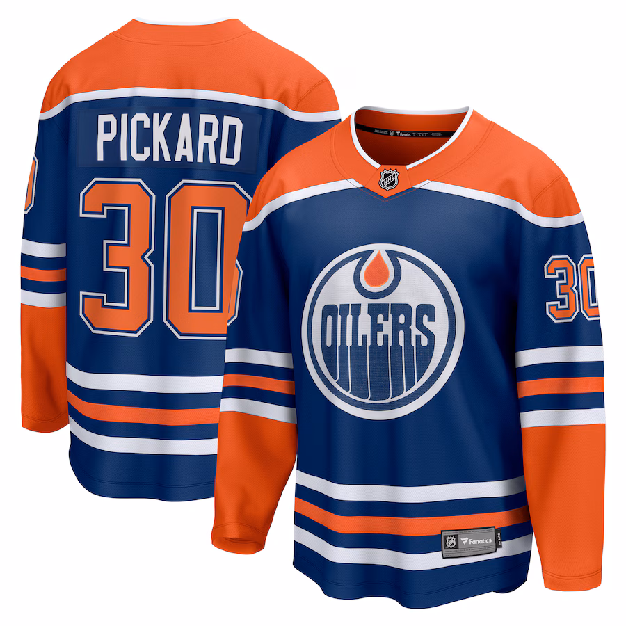 Calvin Pickard Edmonton Oilers Fanatics Home Premier Breakaway Player Jersey - Royal - myjerseyhub