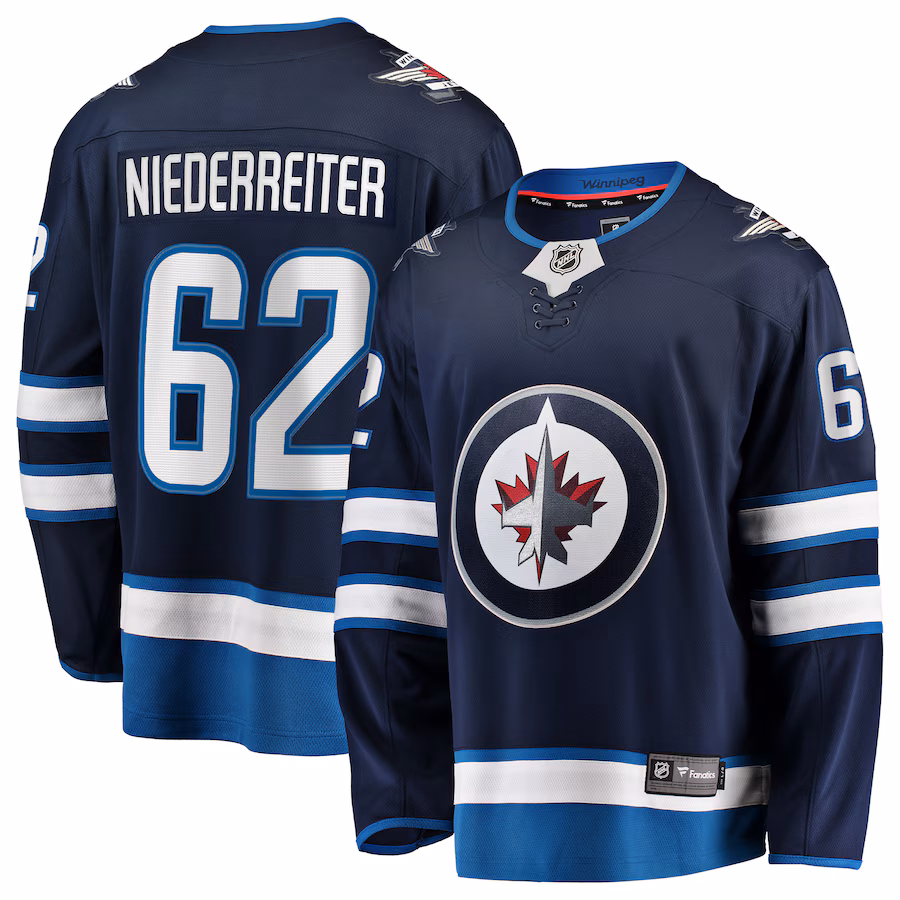 Nino Niederreiter Winnipeg Jets Fanatics Home Premier Breakaway Player Jersey - Navy - myjerseyhub