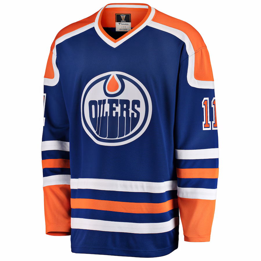 Mark Messier Edmonton Oilers Fanatics Premier Breakaway Retired Player Jersey - Blue - myjerseyhub