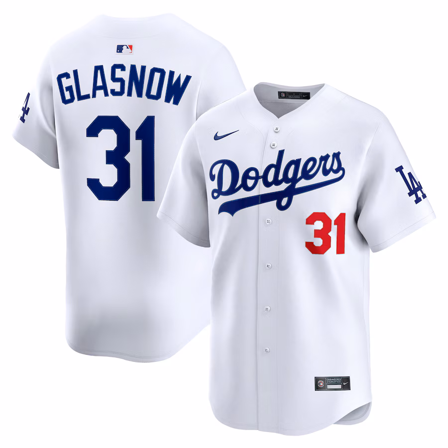Tyler Glasnow Los Angeles Dodgers Nike Home Limited Player Jersey - White - myjerseyhub