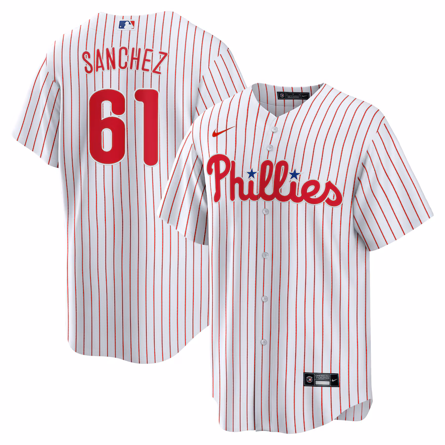 Cristopher Sanchez Philadelphia Phillies Nike Home Replica Jersey - White - myjerseyhub
