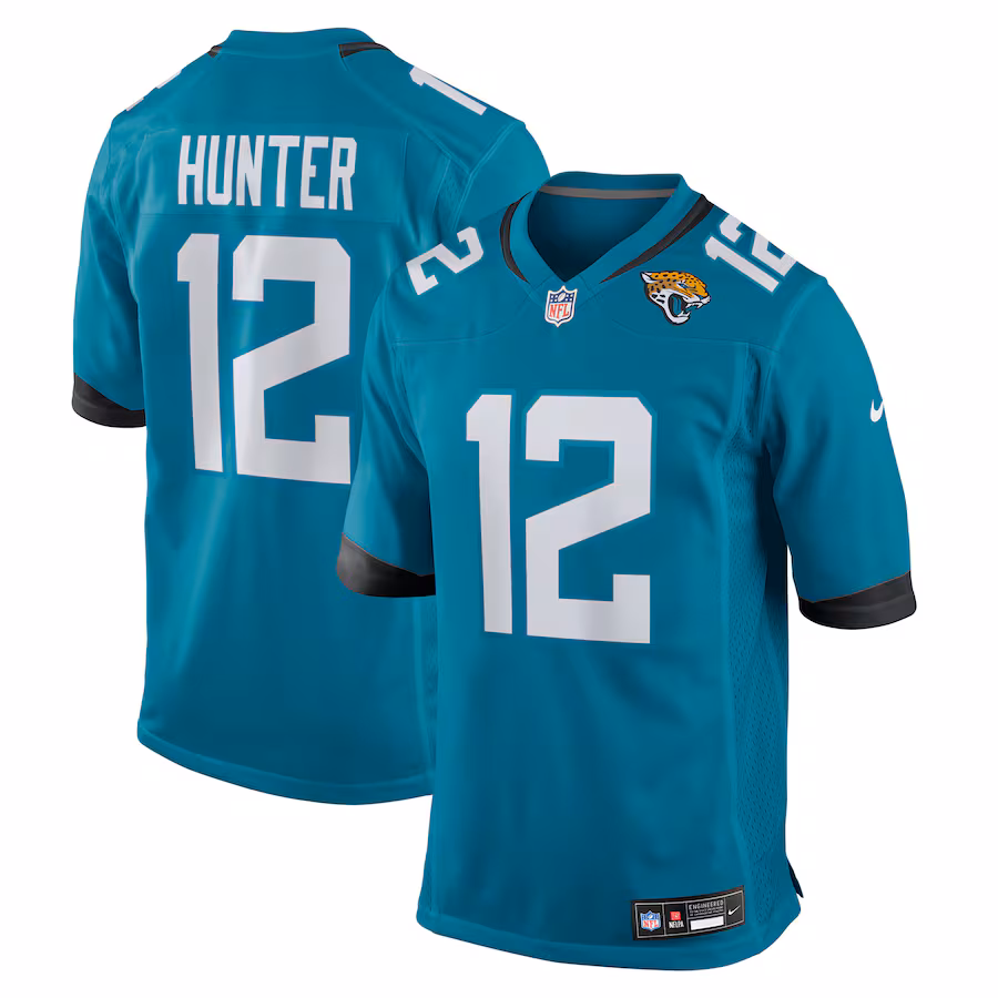 Travis Hunter Jacksonville Jaguars Nike 2025 NFL Draft First Round Pick Game Jersey - Teal - myjerseyhub