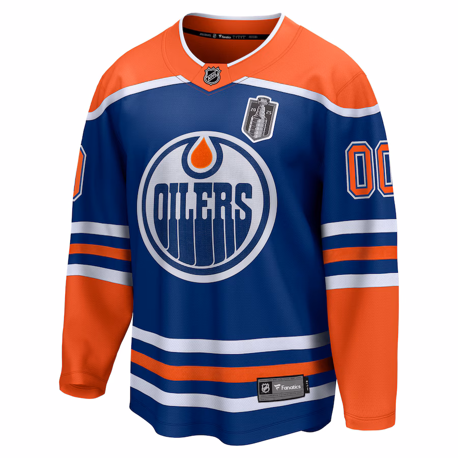 Edmonton Oilers Fanatics 2025 Stanley Cup Final Home Breakaway Custom Jersey - Royal - myjerseyhub