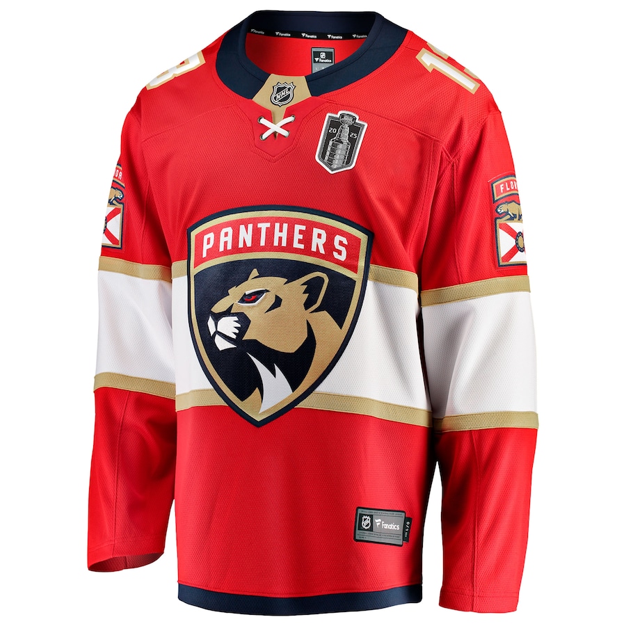 Sam Reinhart Florida Panthers Fanatics 2025 Stanley Cup Final Home Breakaway Player Jersey - Red - myjerseyhub