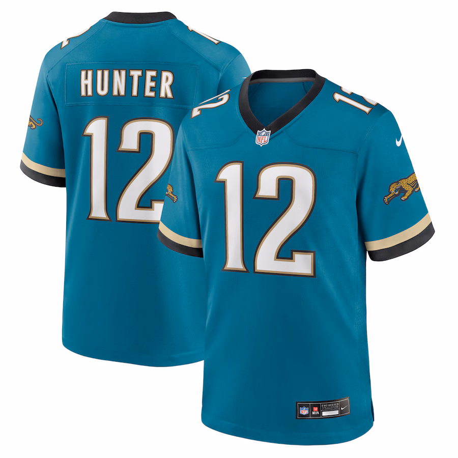 Travis Hunter Jacksonville Jaguars Nike 2025 NFL Draft First Round Pick 2nd Alternate Game Jersey - Teal - myjerseyhub