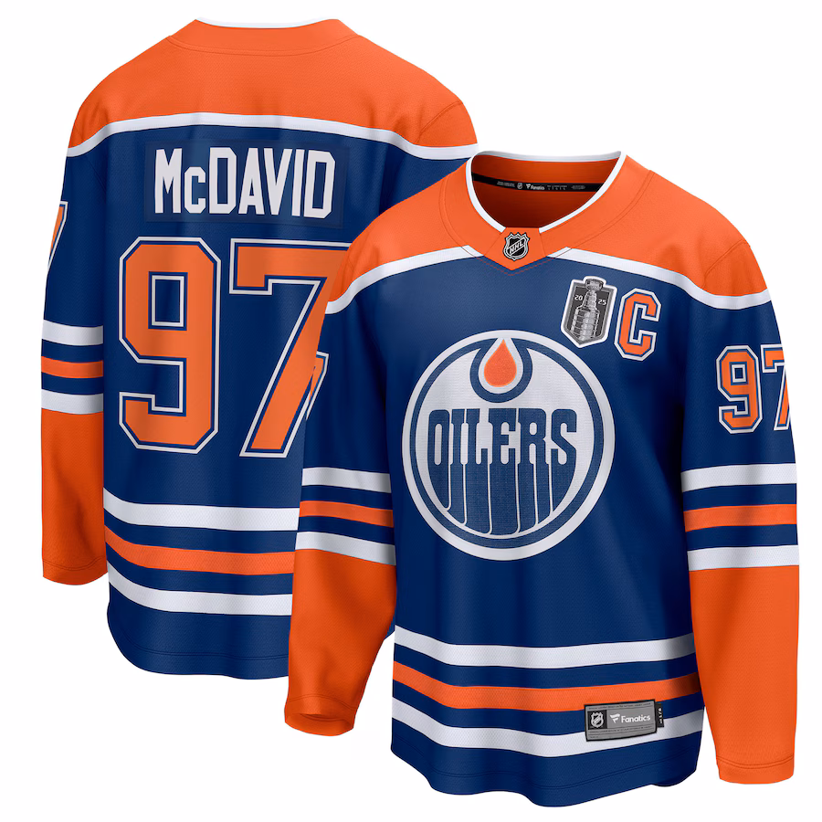 Connor McDavid Edmonton Oilers Fanatics 2025 Stanley Cup Final Home Breakaway Jersey - Royal - myjerseyhub
