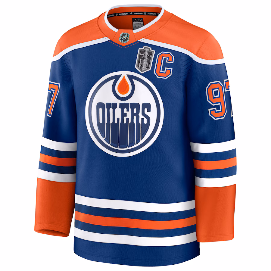Connor McDavid Edmonton Oilers Fanatics 2025 Stanley Cup Final Home Premium Jersey - Royal - myjerseyhub