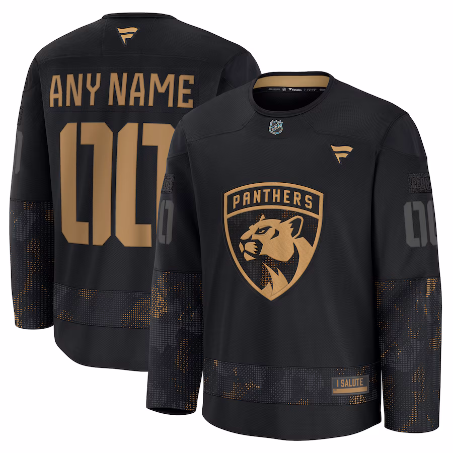 Florida Panthers Fanatics 2024 Military Appreciation Custom Practice Jersey - Black - myjerseyhub
