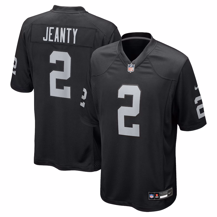 Ashton Jeanty Las Vegas Raiders Nike 2025 NFL Draft First Round Pick Game Jersey - Black - myjerseyhub