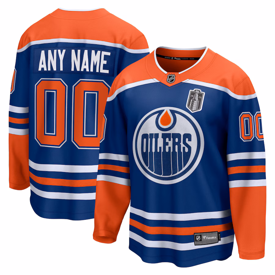 Edmonton Oilers Fanatics 2025 Stanley Cup Final Home Breakaway Custom Jersey - Royal - myjerseyhub