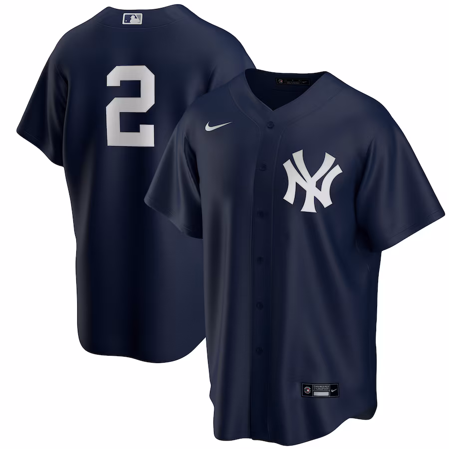 Derek Jeter New York Yankees Nike Alternate Replica Player Jersey - Navy - myjerseyhub