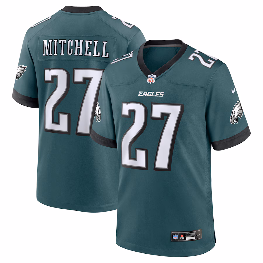 Quinyon Mitchell Philadelphia Eagles Nike Player Game Jersey - Midnight Green - myjerseyhub