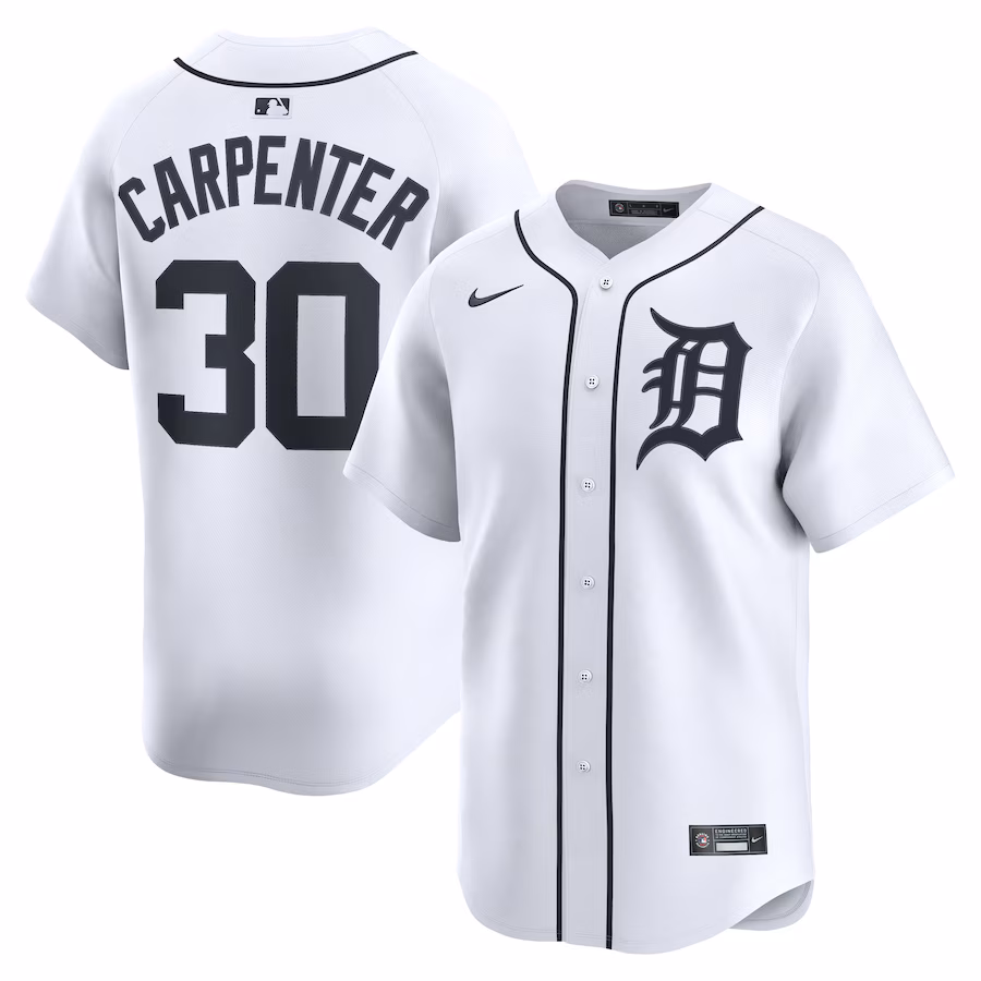Kerry Carpenter Detroit Tigers Nike Home Limited Player Jersey - White - myjerseyhub