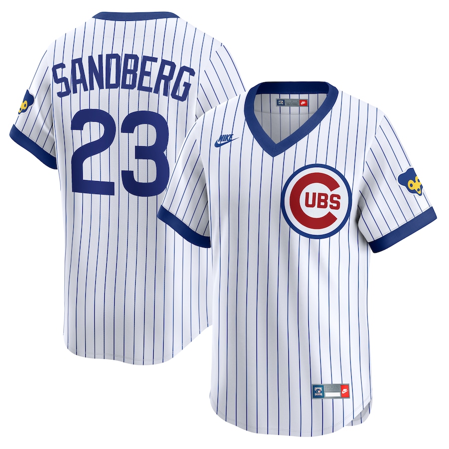 Ryne Sandberg Chicago Cubs Nike Throwback Cooperstown Collection Limited Jersey - White - myjerseyhub