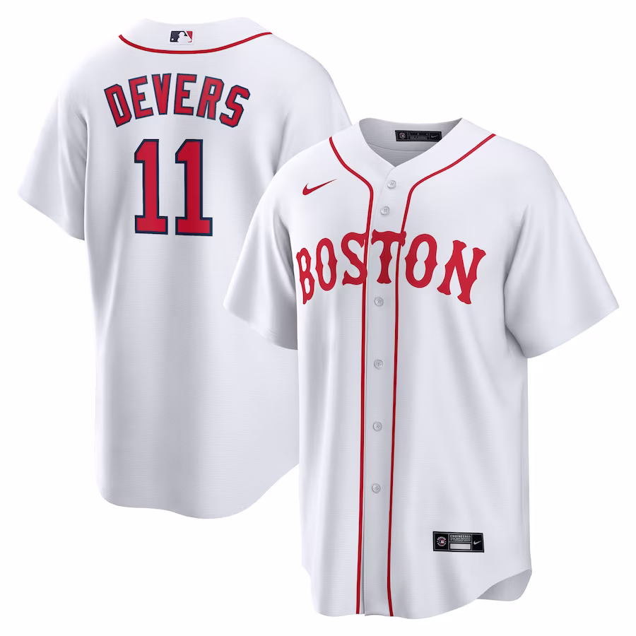 Rafael Devers Boston Red Sox Nike 2021 Patriots' Day Official Replica Player Jersey - White - myjerseyhub