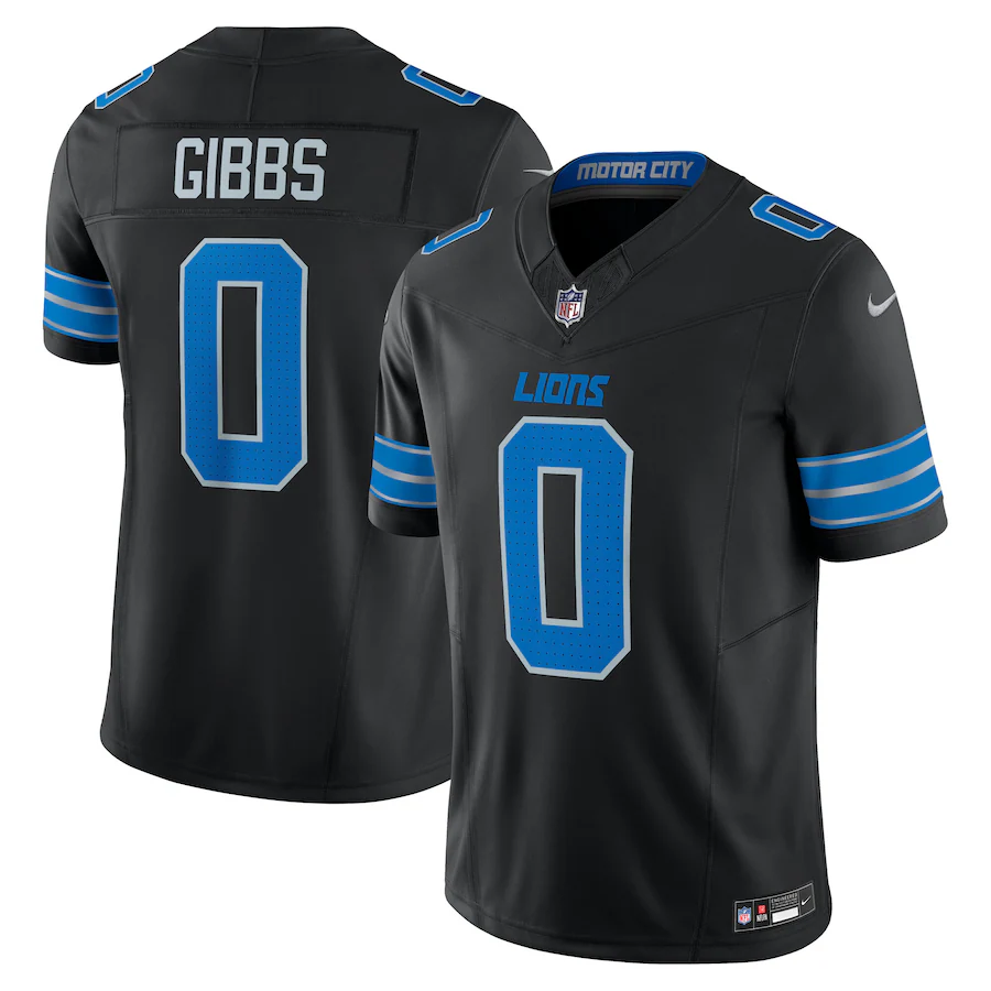 Jahmyr Gibbs Detroit Lions Nike 2nd Alternate Vapor F.U.S.E. Limited Jersey - Black - myjerseyhub