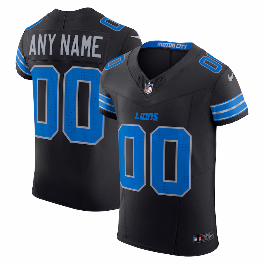 Detroit Lions Nike Alternate Vapor F.U.S.E. Elite Custom Jersey - Black - myjerseyhub