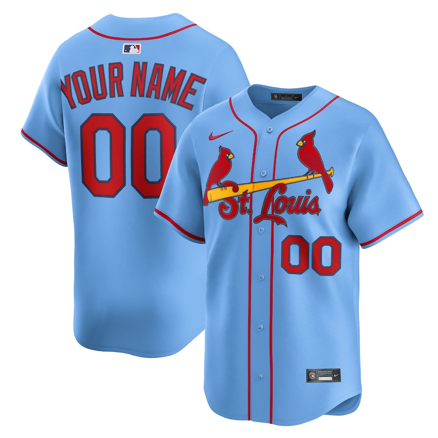 St. Louis Cardinals Nike Alternate Limited Custom Jersey - Light Blue - myjerseyhub