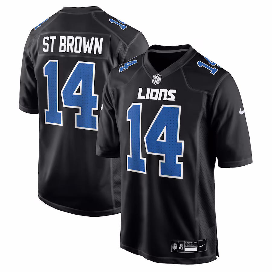 Amon-Ra St. Brown Detroit Lions Nike Carbon Fashion Jersey - Carbon Black - myjerseyhub