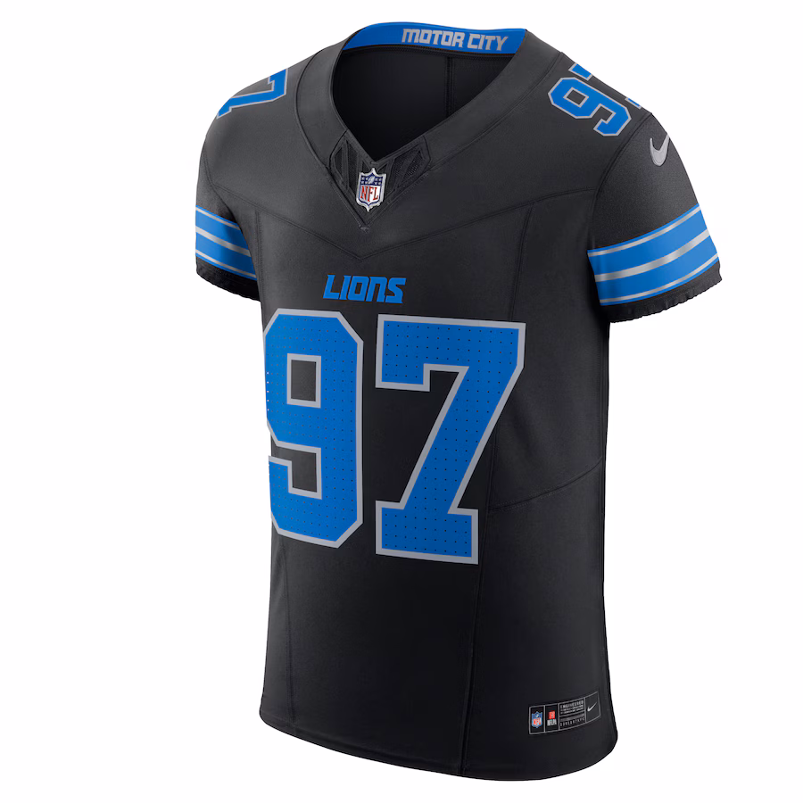 Aidan Hutchinson Detroit Lions Nike Alternate Vapor F.U.S.E. Elite Jersey - Black - myjerseyhub