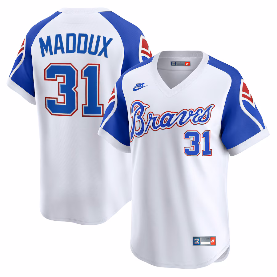 Greg Maddux Atlanta Braves Nike Throwback Cooperstown Collection Limited Jersey - White - myjerseyhub