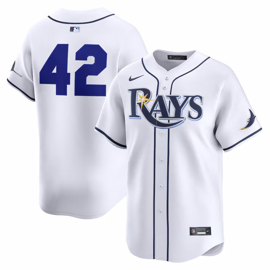 Tampa Bay Rays Nike Home 2025 Jackie Robinson Day Limited Jersey – White - myjerseyhub