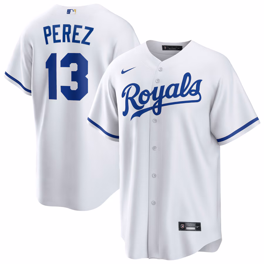 Salvador Perez Kansas City Royals Nike Home Replica Player Jersey - White - myjerseyhub