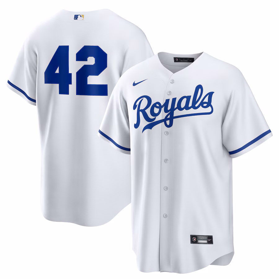 Kansas City Royals Nike Home 2025 Jackie Robinson Day Replica Jersey - White - myjerseyhub