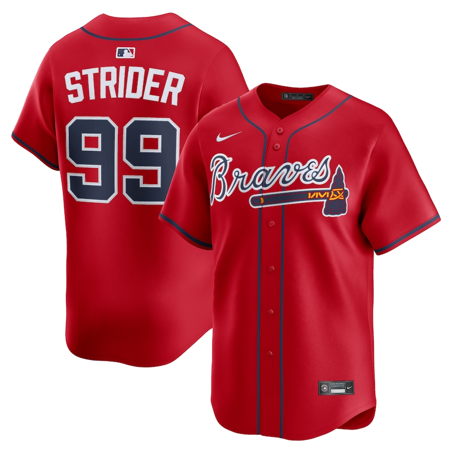Spencer Strider Atlanta Braves Nike Alternate Limited Player Jersey - Red - myjerseyhub