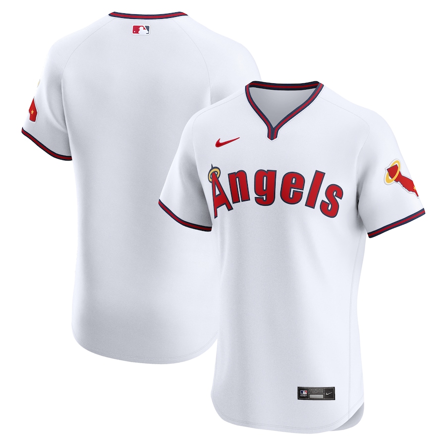 Los Angeles Angels Nike Alternate Vapor Premier Elite Patch Jersey - White - myjerseyhub