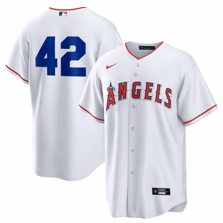 Los Angeles Angels Nike Home 2025 Jackie Robinson Day Replica Jersey - White - myjerseyhub
