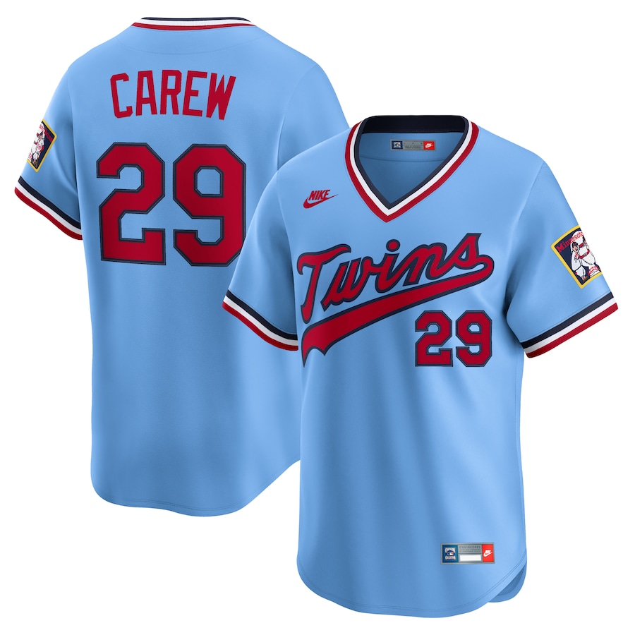Rod Carew Minnesota Twins Nike Throwback Cooperstown Collection Limited Jersey - Light Blue - myjerseyhub