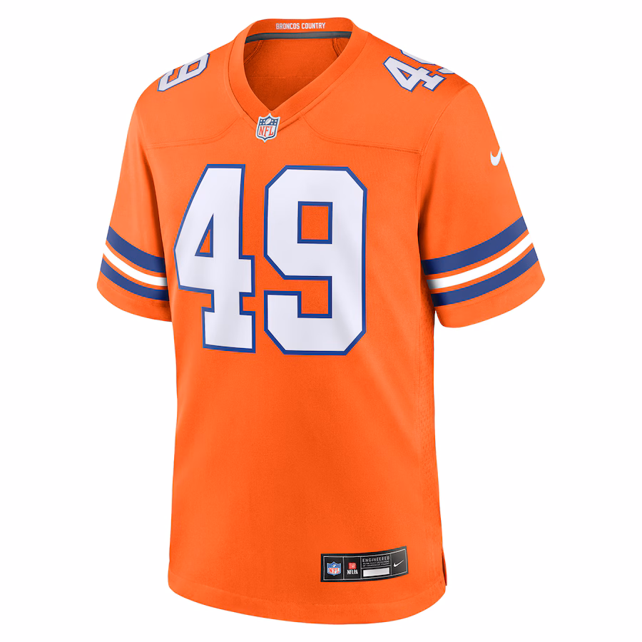 Dennis Smith Denver Broncos Nike Retired Player Alternate Game Jersey - Orange - myjerseyhub