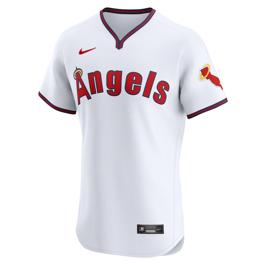 Los Angeles Angels Nike Alternate Vapor Premier Elite Patch Jersey - White - myjerseyhub