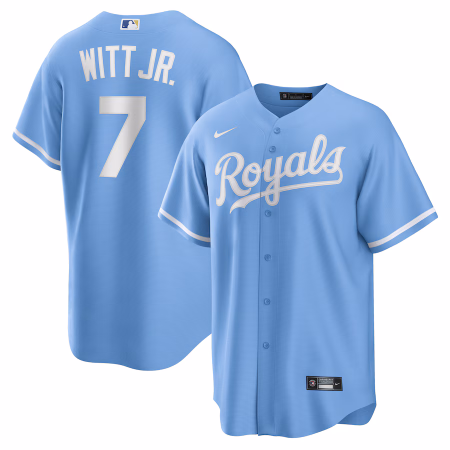 Bobby Witt Jr. Kansas City Royals Nike Alternate Replica Jersey - Light Blue - myjerseyhub
