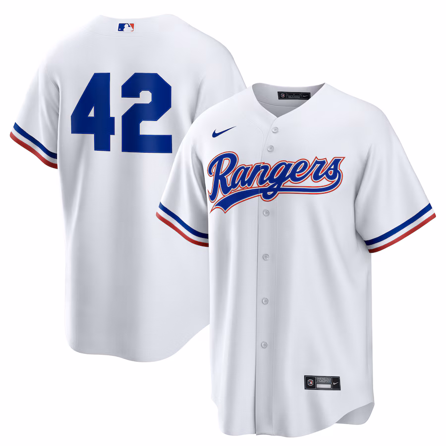 Texas Rangers Nike Home 2025 Jackie Robinson Day Replica Jersey - White - myjerseyhub