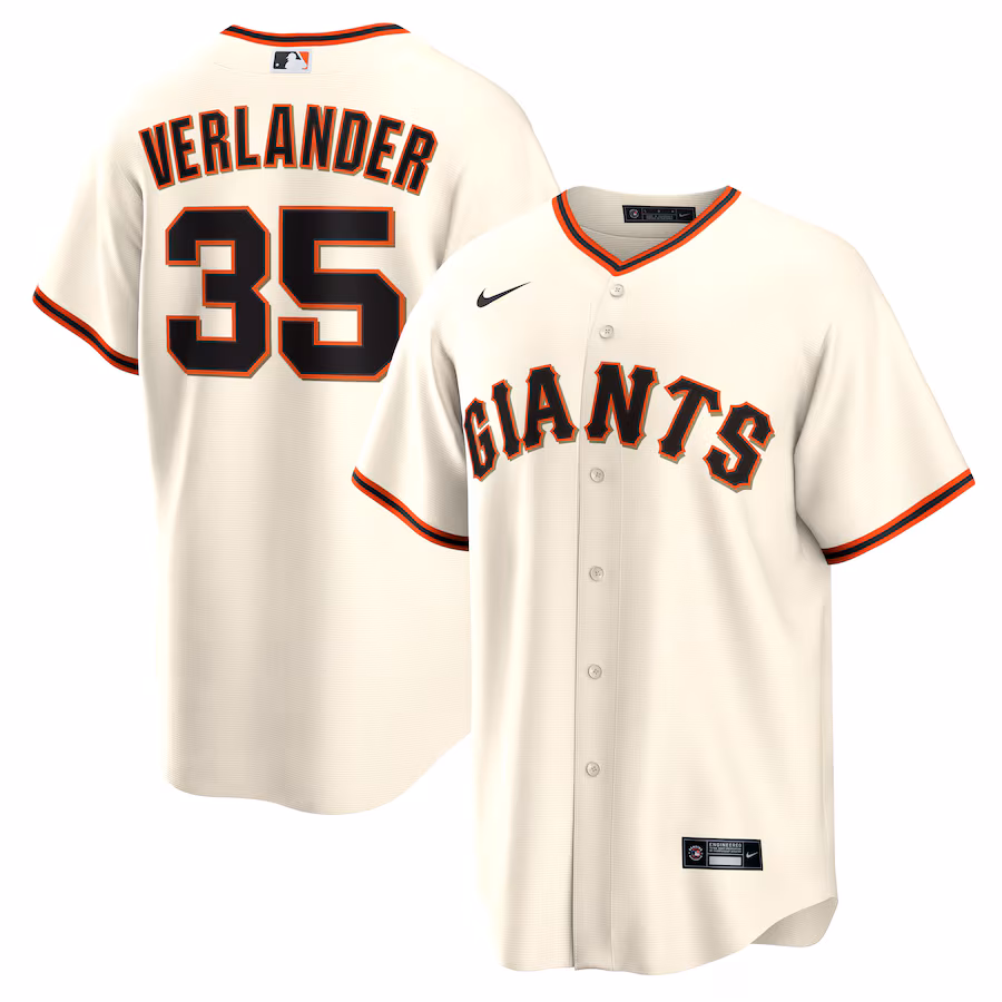Justin Verlander San Francisco Giants Nike Home Replica Jersey - Cream - myjerseyhub