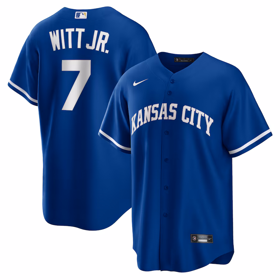 Bobby Witt Jr. Kansas City Royals Nike Alternate 2 Replica Jersey - Rush Blue - myjerseyhub