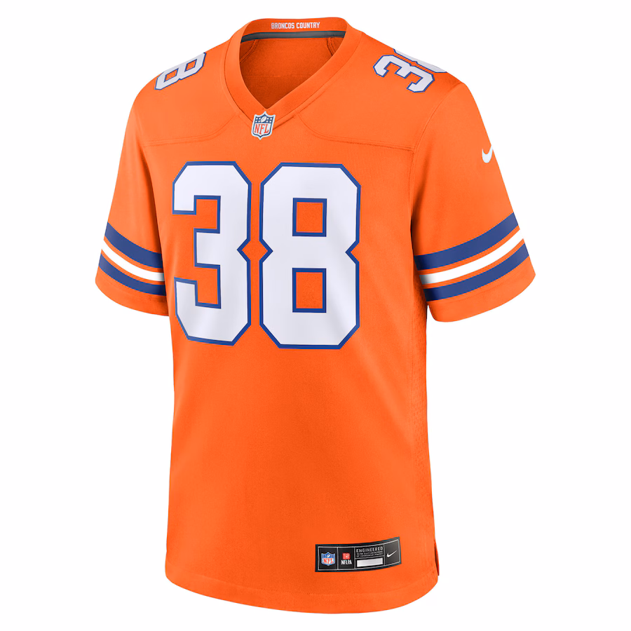 Jaleel McLaughlin Denver Broncos Nike Mile High Collection 1977 Throwback Player Game Jersey - Orange - myjerseyhub