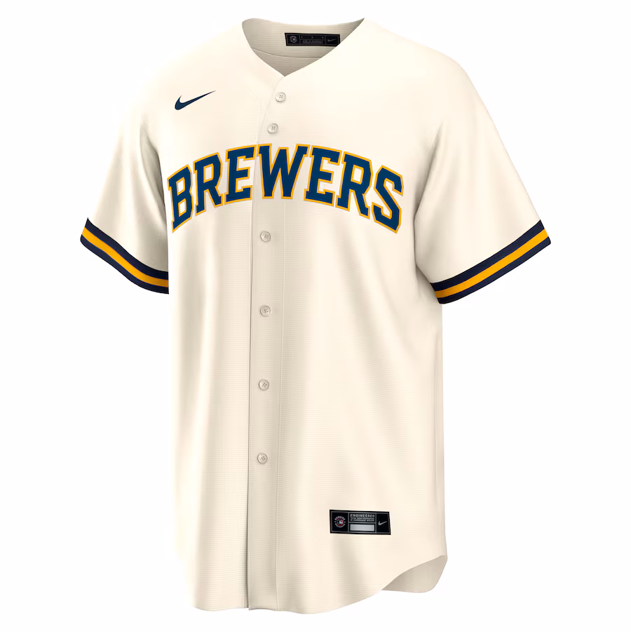 Milwaukee Brewers Nike Home 2025 Jackie Robinson Day Replica Jersey - Cream - myjerseyhub