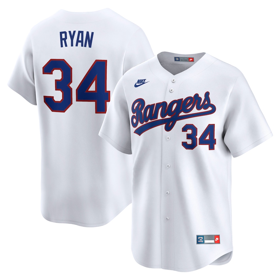 Nolan Ryan Texas Rangers Nike Throwback Cooperstown Collection Limited Jersey - White - myjerseyhub